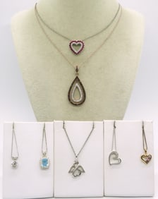 7 Sterling Multi Tone Necklaces - Fashion