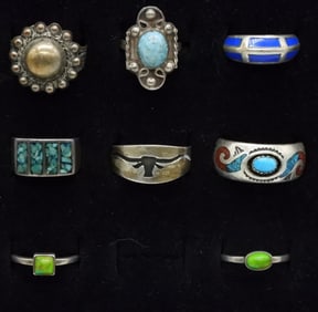 4 Large Sterling Rings