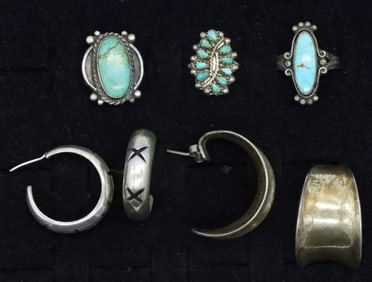 Turquoise 925 Rings & Taxco Earrings
