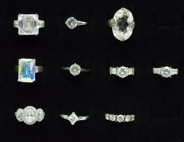 10 Sterling Bridal Style Rings