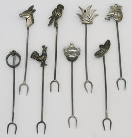 8 Sterling Taxco Cocktail Forks