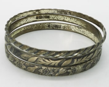 3 Sterling Dane craft Bangle Bracelets
