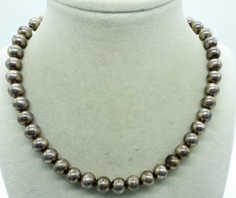 Tiffany & Co 925 Ball Beaded Necklace 16.5"