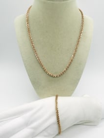 Rose Gold Tone 925 Necklace Set