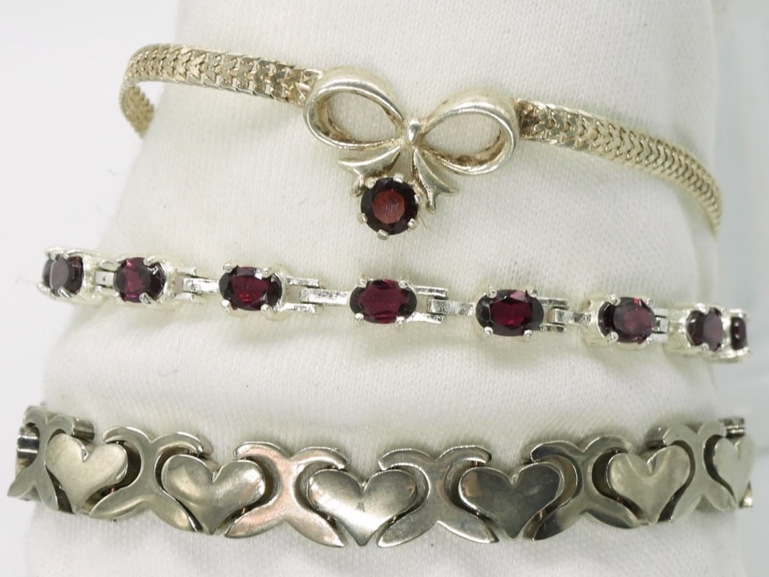 3 Sterling Bracelets - Garnet (1 of 2)