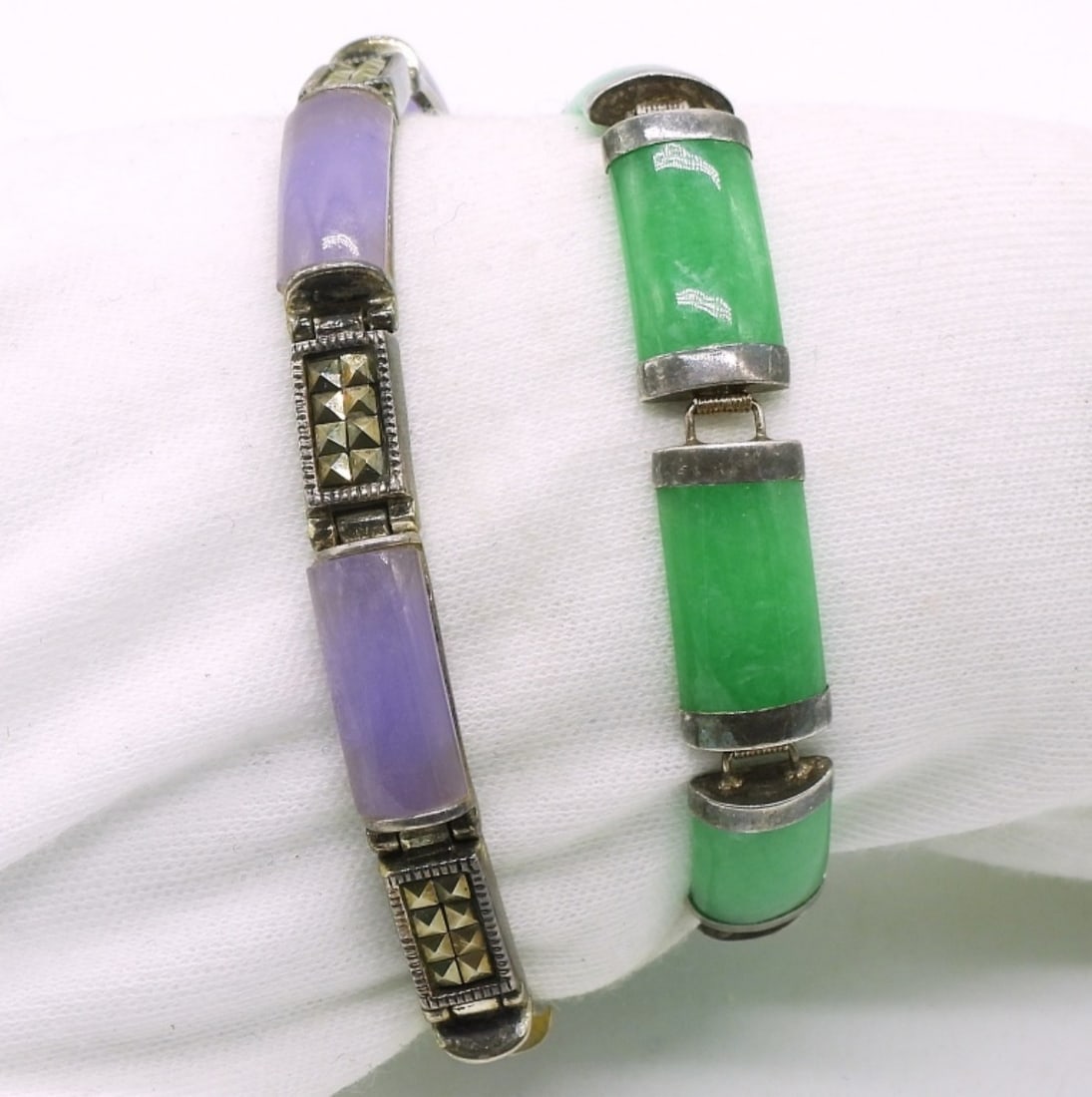2 Sterling Jade Bracelets (1 of 2)