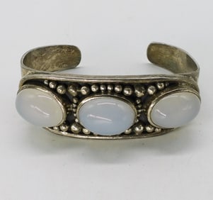 Sterling Moonstone Cuff Bracelet