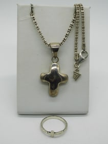 Silpada 925 Cross Necklace & Ring