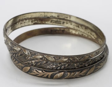 3 Dane Craft Sterling Bangle Bracelets