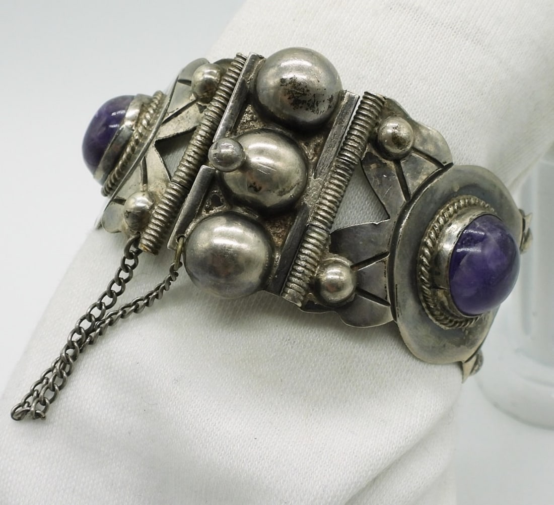 Vintage Amethyst Silver Bracelet (1 of 4)