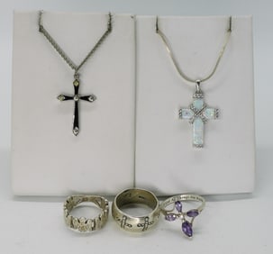 Christian Cross Sterling Lot