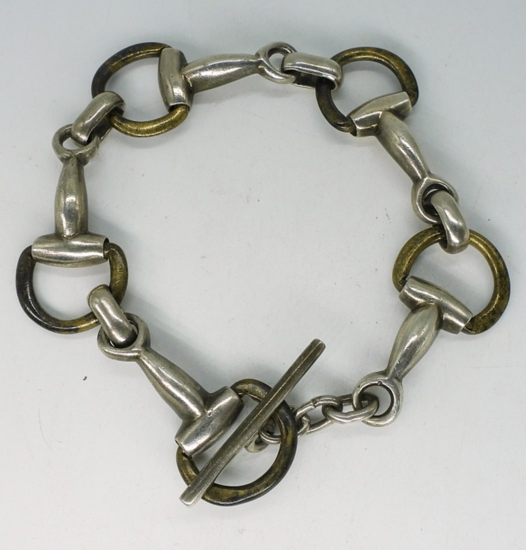 Taxco Horse Bit Bracelet - Sterling: Sterling Taxco, horse bit bracelet. 9" long. (31.2 dwt)