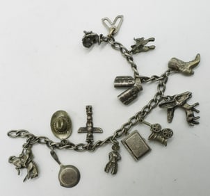 Vintage Sterling Southwest Charm Bracelet