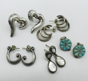 Mexico, Turquoise, MOP Sterling Earrings