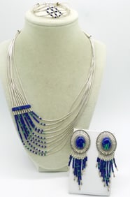 Liquid Sterling Lapis Lazuli 3 Piece Set