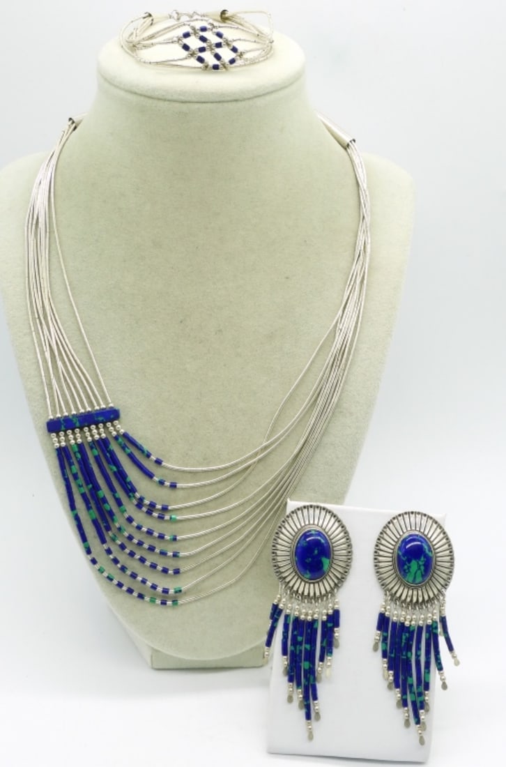 Liquid Sterling Lapis Lazuli 3 Piece Set (1 of 5)