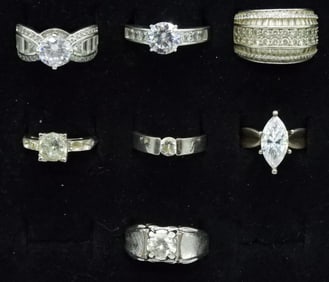 7 Sterling Bridal Style Fashion Rings