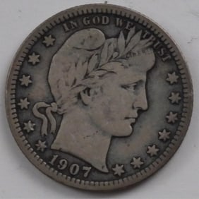 1907-D Barber Quarter
