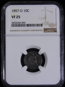 1857-O Liberty Seated Dime NGC VF 25