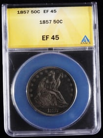 1857 Half Dollar ANACS EF 45