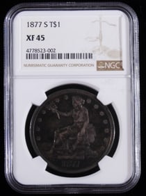 1877 S Trade Dollar  NGC XF45
