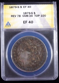 1879-S ANACS EF 40 REV78 VAM-34 TOP 100