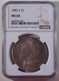 1885 S One Dollar NGC MS 60