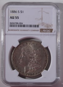1886 S One Dollar NGC AU 55