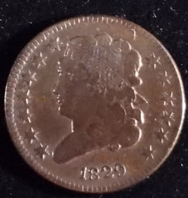 1829 13 Star Half Cent