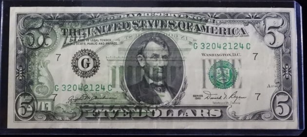 1981 Five Dollars Ink Transfer Error