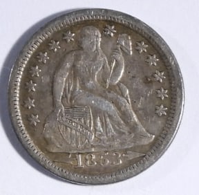 1853 Liberty Seated Variety 5 Dime