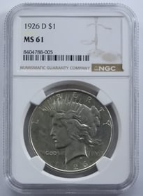 1926 D One Dollar NGC MS61