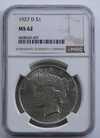 1927 D One Dollar NGC MS 62