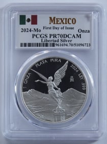 2024-Mo PCGS PR70DCAM Libertad Silver