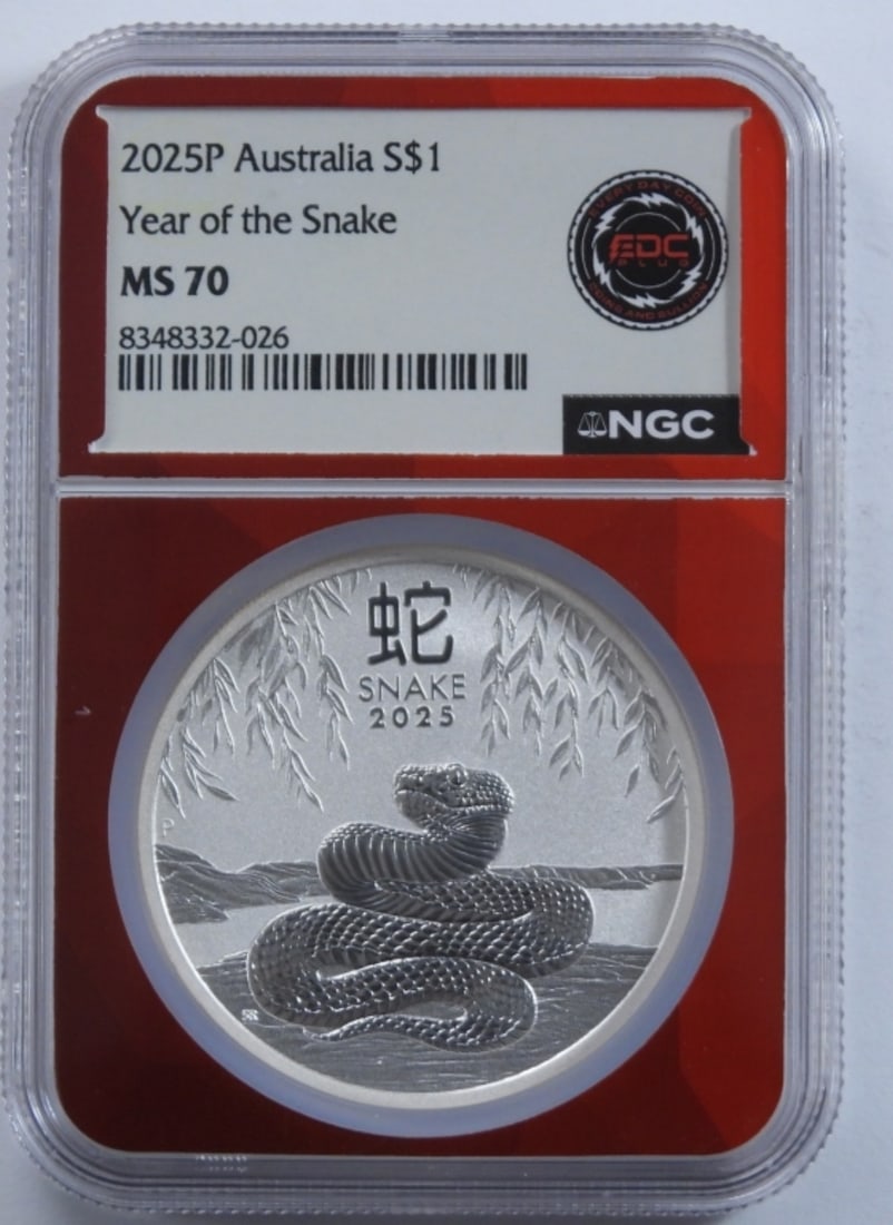 2025P Australia One Dollar NGC MS70: Year of the Snake