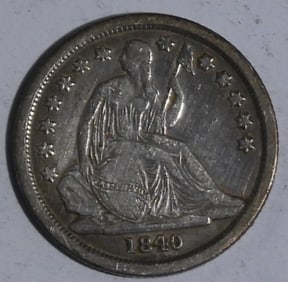 1840 One Dime Stars on Obverse