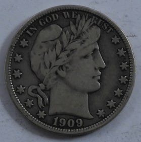 1909 Half Dollar Barber