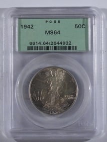 1942 PCG MS64 Fifty Cent