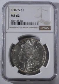 1887 S NGC MS 62 One Dollar