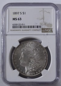 1897 S One Dollar NGC MS 63