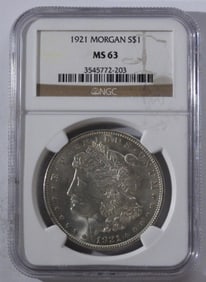 1921 Morgan One Dollar NGC MS 63