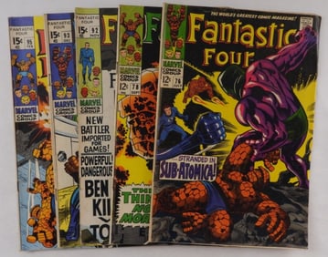 5- Fantastic Four Marvel #76,78,92,93,95