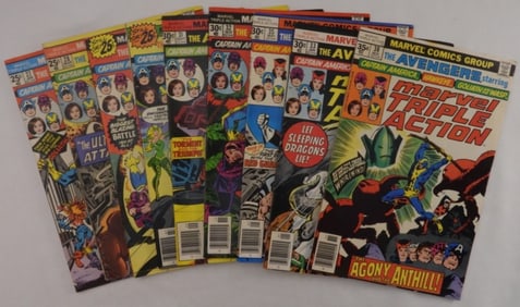 (9) Marvel Triple Action 1970s Comics