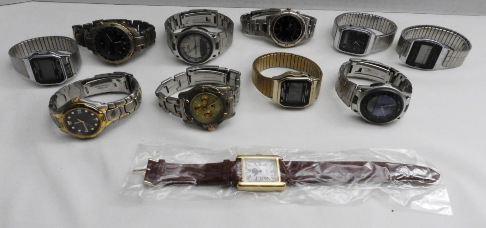 (10) Men's Mixed Lot Of Watches: Watches are not verified, authenticated, or tested in running condition unless specified. Some Digital