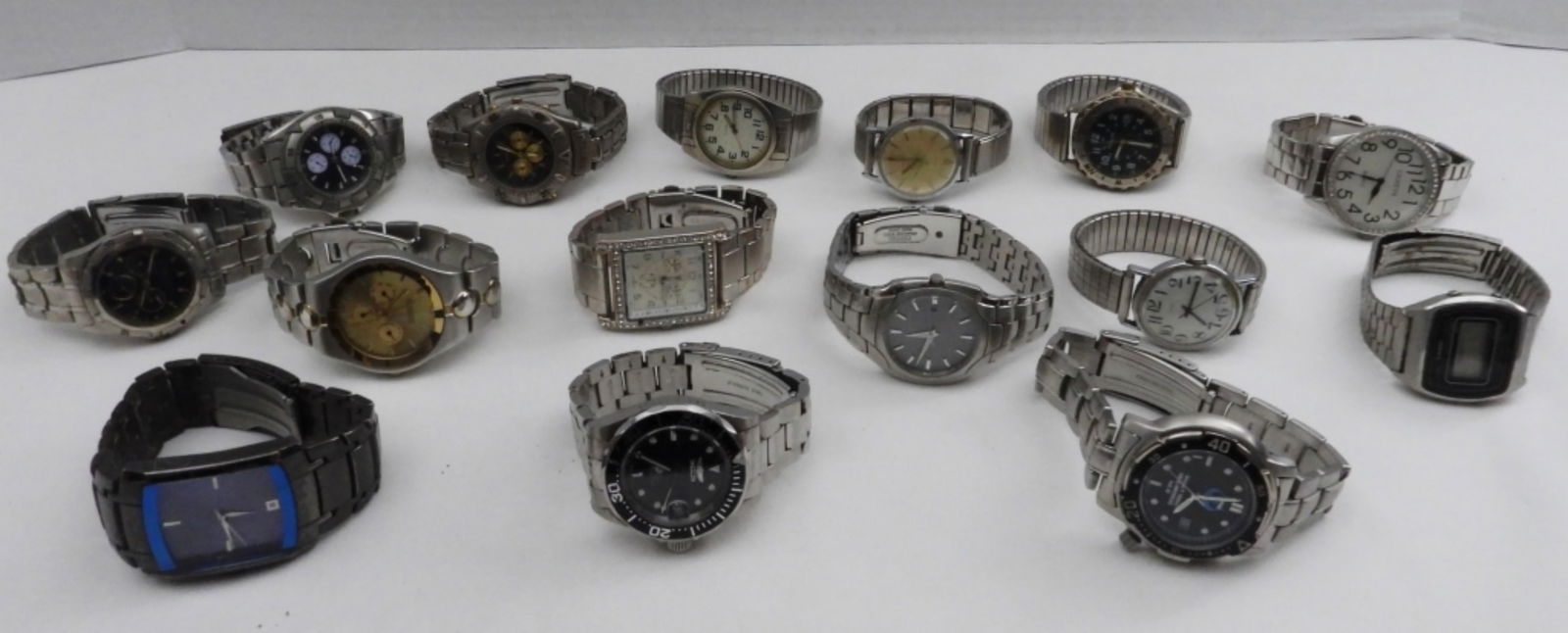 15 Large Silver-Tone Watches (1 of 1)