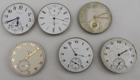 (6) Size 12 Pocket Watch Movements