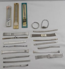 (20) Silver-Tone Watch Bands Only Ladies