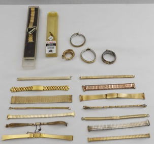 (20) Gold-Tone Watch Bands Only Ladies