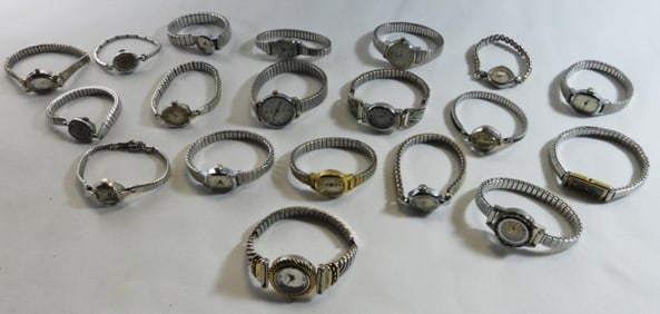 20 Silver-Tone Ladies' Stretch Band Watches