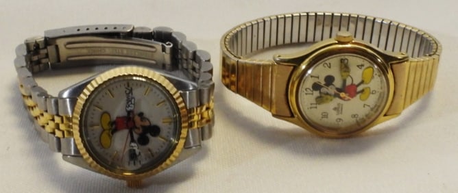 2 Mickey Mouse Metal Band Watches